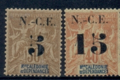 New Caledonia 1902 Navigation & Commerce 5c & 15c surch