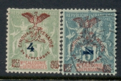 New Caledonia 1903 Navigation & Commerce Jubilee Opt 4c on 5c surch yellow green & blue green