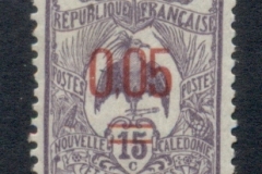 New Caledonia 1922 Kagu Red Cross Surch 5c on 75c