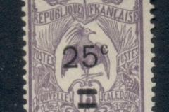 New Caledonia 1924-27 Kagu Surch 25c on 15c