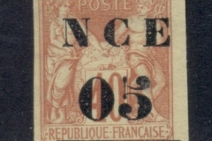 New Caledonia 1881-83 Surch 5c on 40c red on straw