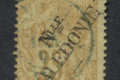 New Caledonia 1892 French Colonies Opt 25c yellow on straw