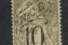 New Caledonia 1892-93 French Colonies Opt & surch 10c on 1f (Blk)