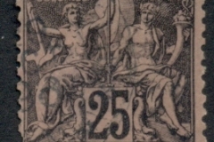 New Caledonia 1892 Navigation & Commerce 25c black on rose