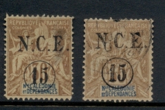 New Caledonia 1900-01 Navigation & Commerce Opt & Surch