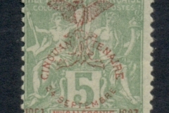 New Caledonia 1903 Navigation & Commerce Opt Jubilee 5c yellow green