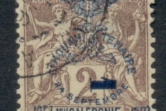 New Caledonia 1903 Navigation & Commerce Opt Jubilee Surch 1c on 2c