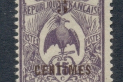 New Caledonia 1918 Kagu Surch 5c on 15c