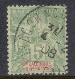 New Caledonia 1892-1904 Navigation & Commerce 5c yellow green