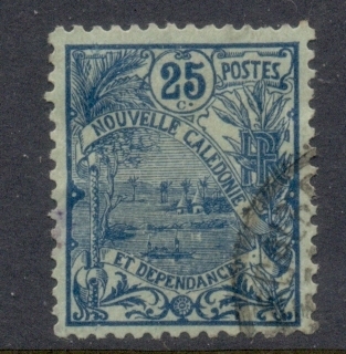 New Caledonia 1905-07 Landscape 25c blue