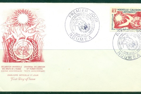 New Caledonia 1958 Universal declaration of Human Rights FDC