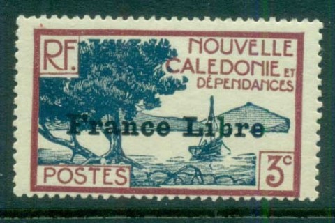 New Caledonia 1941 Pictorials Opt France Libre, Bay of Paletuviers 3c