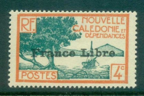 New Caledonia 1941 Pictorials Opt France Libre, Bay of Paletuviers 4c