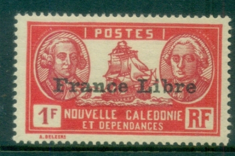 New Caledonia 1941 Pictorials Opt France Libre, Bougainville & La Perouse 1fr