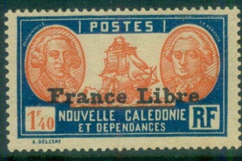 New Caledonia 1941 Pictorials Opt France Libre, Bougainville & La Perouse 1.40fr