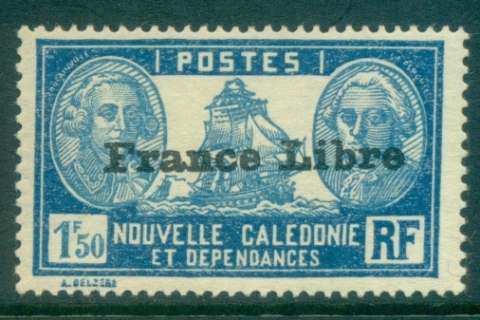 New Caledonia 1941 Pictorials Opt France Libre, Bougainville & La Perouse 1.50fr