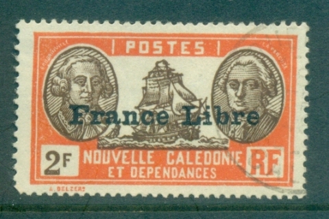 New Caledonia 1941 Pictorials Opt France Libre, Bougainville & La Perouse 2fr