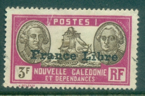 New Caledonia 1941 Pictorials Opt France Libre, Bougainville & La Perouse 3fr