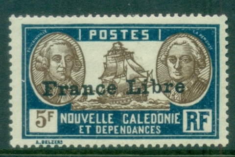 New Caledonia 1941 Pictorials Opt France Libre, Bougainville & La Perouse 5fr