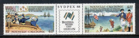 New Caledonia 1988 La Perouse, Sydpex pr + label