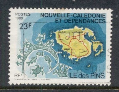 New Caledonia 1980 Map of Pine Tree Is