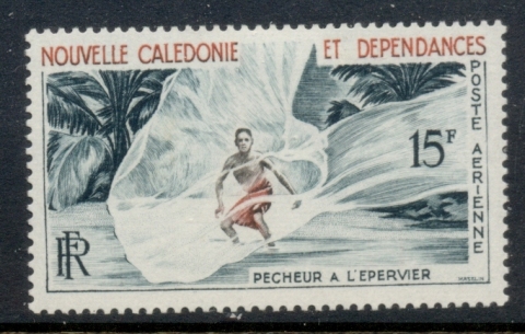 New Caledonia 1962 Fisherman with Throw Net 15f