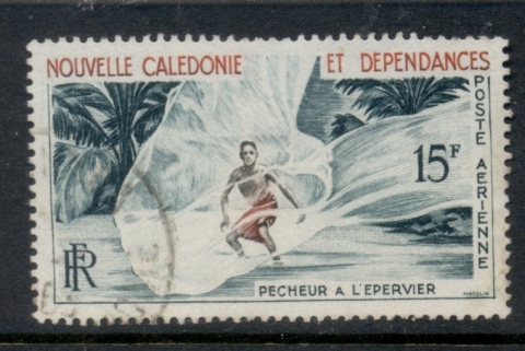 New Caledonia 1962 Fisherman with Throw Net 15f