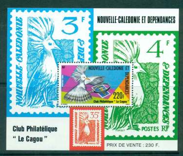 New Caledonia 1985 Le Cagou Philatelic Society MS