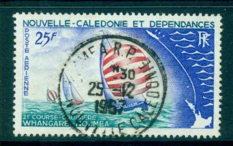 New Caledonia 1967 Sailboats & map