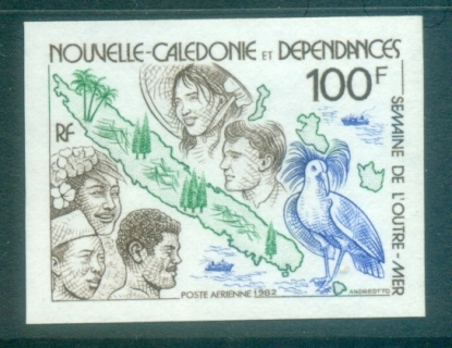 New Caledonia 1982 Island Map, Birds IMPERF