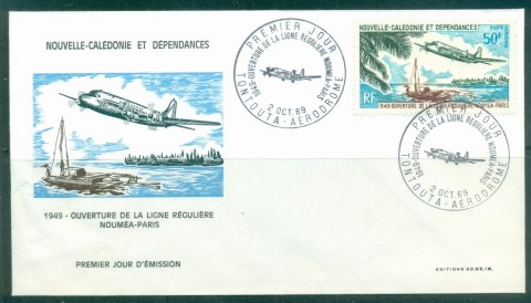 New Caledonia 1969 Noumea-Paris Flight FDC