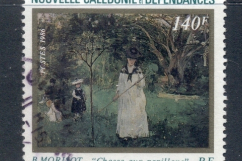 New Caledonia 1986 Painting, Butterfly Chase 140f