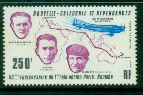 New Caledonia 1982 Paris-Noumea Flight 50th Anniv.