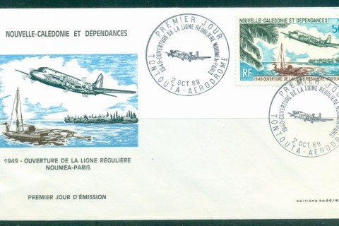New Caledonia 1969 Noumea-Paris Flight FDC