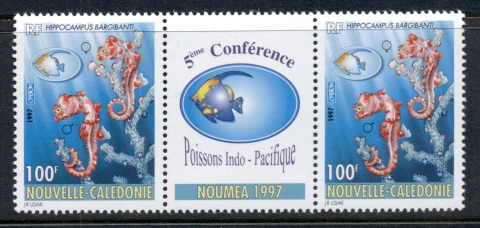 New Caledonia 1997 Marine Life Conf, Fish pr + label