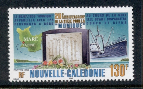 New Caledonia 1998 Ship Monique Monument