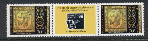 New Caledonia 1999 Stamp Anniversary pr + label