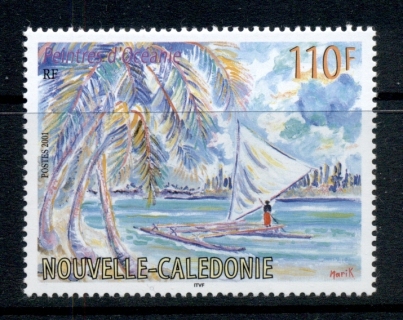 New Caledonia 2001 Painting, the Lonely Boatman