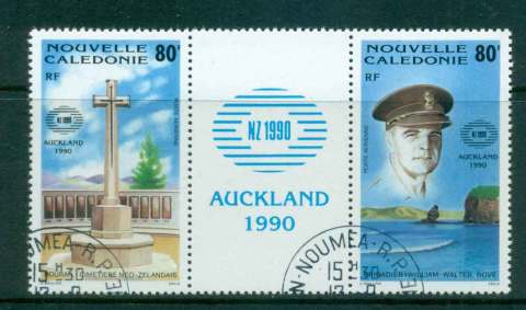 New Caledonia 1990 Military cemetary Auckland pr + label