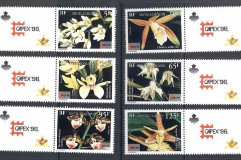 New Caledonia 1996 Flowers, Orchids Capex prs + labels