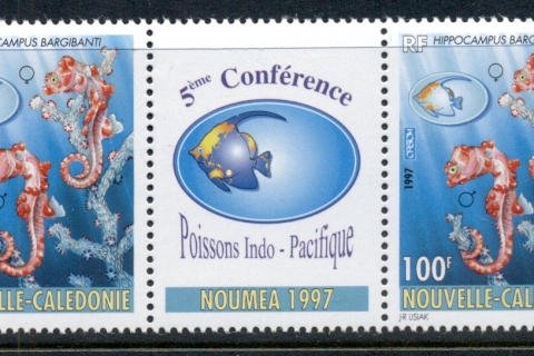 New Caledonia 1997 Marine Life Conf, Fish pr + label