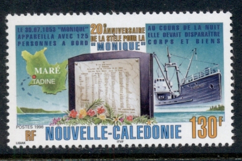 New Caledonia 1998 Ship Monique Monument
