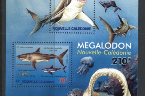 New Caledonia 1999 Prehistoric Animals Megalodon tooth, Marine Life MS