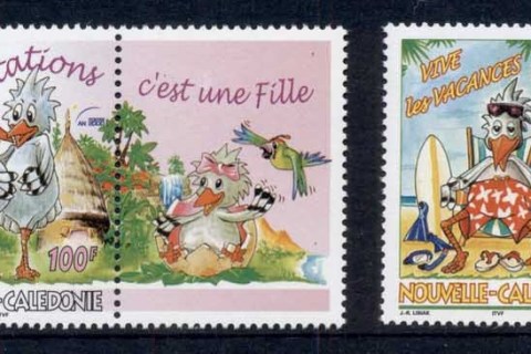 New Caledonia 2000 Greetings + label, bird, Kagu