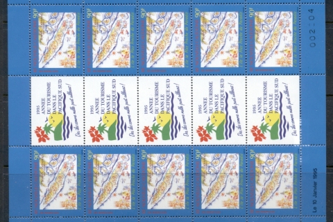 New Caledonia 1995 South Pacific Tourism Year, Map sheetlet
