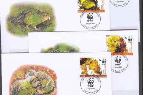 New Zealand 2005 WWF Kakopo FDC
