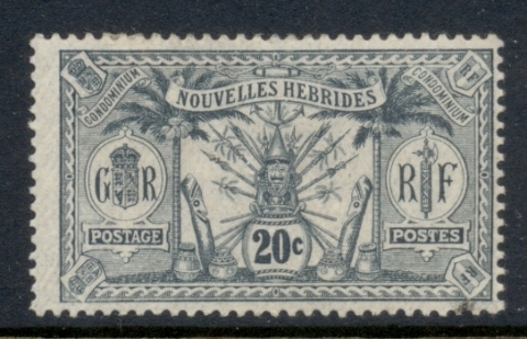New Hebrides (Fr) 1912 Native Idols Wmk. RF 20c