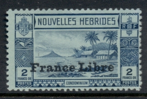 New Hebrides (Fr) 1941 Beach Scene Opt France Libre 2f