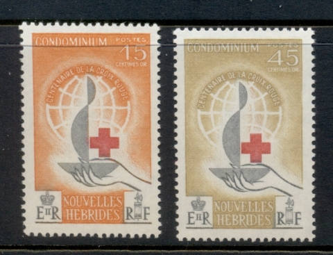 New Hebrides (Fr) 1963 red Cross Centenary