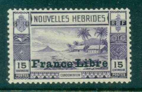 New Hebrides (Fr) 1941 Pictorials, Opt France Libre 15c